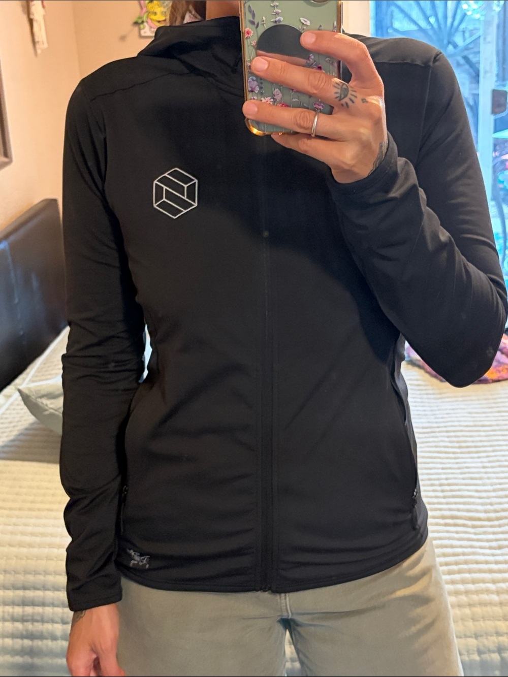 Arc'teryx Emblem Fleece Full Zip Hoodie Black Size Small